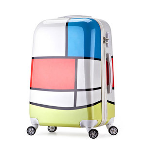 ABS PC cartoon design personalizado Logo Printing Trolley Bagagem