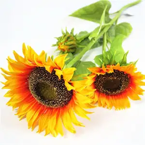 Tournesol artificielles géantes à tige unique, avec toucher réaliste, pour décoration de jardin