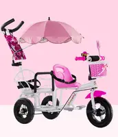 Высококачественный детский трехколесный велосипед высшего качества с двумя сиденьями, игрушка для Близнецов с 2 сиденьями
