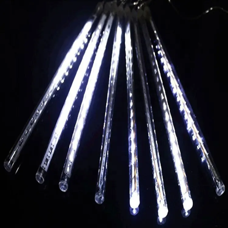 Falling ไฟฝนดาวตก30ซม.8หลอด192 LEDs Icicle String ไฟสำหรับต้นคริสต์มาส Decor Holiday Party