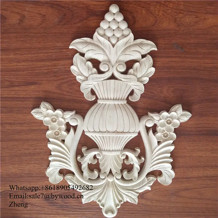 木彫りパターン手彫り無垢材ブドウ装飾