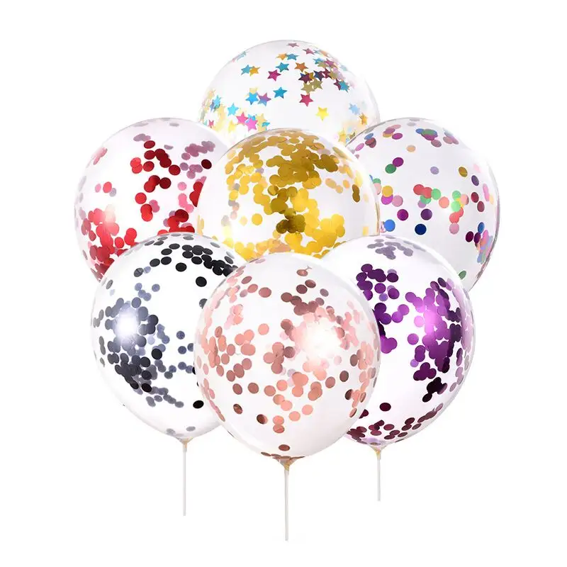 Promotion custom logo happy birthday party sequin balloon globos graduation valentines day transparent clear balloon