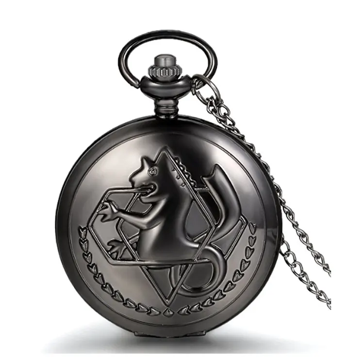 Animation anime pocket watch Fullmetal Alchemist Edward Pocket watch silver, black, bronze,Factory Direct Sale!