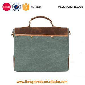 Borsa a Tracolla da Uomo Vintage in Tela per Laptop, Adatta per Portatili fino a 13,3 Pollici (Verde Corallo) - Product Image 4