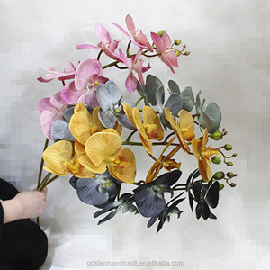 Flor de Orquídea Phalaenopsis Artificial de Látex, Producción de Fábrica, Tallo Único, Tacto Real, para Navidad, Bodas, Halloween, Graduación, PU - Product Image 6