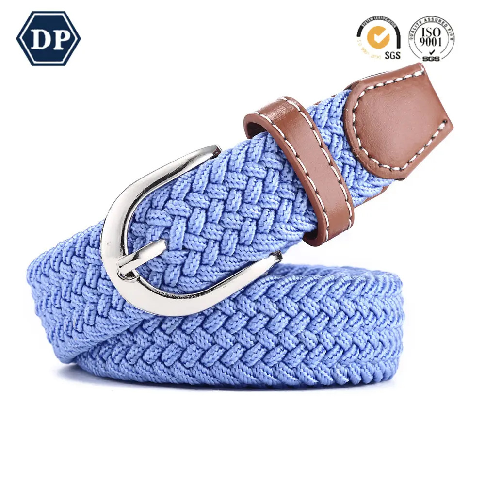 2501 DaPai Custom 2020 Fashion Solid Color Woven Belt Alloy Buckle Unisex Polyester Belt