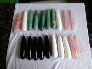 Assortiti naturale 17 centimetri dildo di cristallo, quarzo rosa di cristallo del pene, giada guarigione bacchette