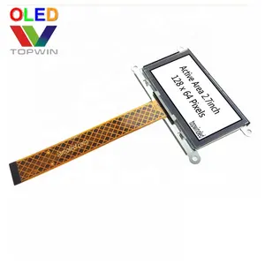 TOP WIN 2.7'' 2.7inch 2.7 Inch Iron Frame 128x64 Resolution 16 Grayscale 30 Pin Oled Display UG-2864ASYDT01 Long Fpc Cable