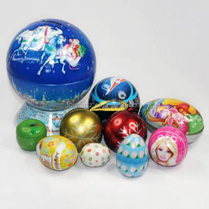 กล่องดีบุกใส่ลูกกวาดทรงกลมสำหรับตกแต่งของขวัญคริสต์มาส - Product Image 1