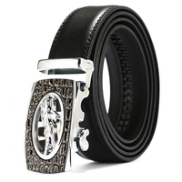 Robe formelle hommes ceinture alligator boucle automatique ceinture amazon fournisseur crocodile en cuir véritable ceinture à cliquet