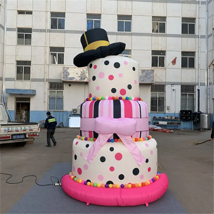 Giant opblaasbare verjaardagstaart model met kaars opblaasbare kerst cake Cake shaped ballonnen voor verjaardagsfeestje decoratie