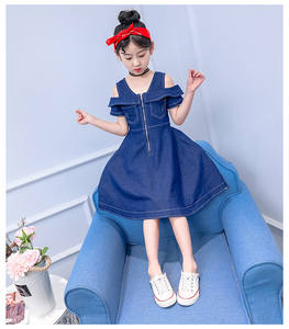 Nuevo Vestido Casual de una Pieza para Niñas de 2 a 5 Años, Estilo Filipino, para Cumpleaños, con Falda Larga de Mezclilla - Product Image 2