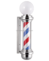 Best Choice Products, poteau de barbier de 30 pouces, lumière rouge, blanche et bleue, rayures rotatives, métal, salon de coiffure