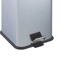 Poubelle d'intérieur en acier inoxydable S/S de forme carrée, corbeille avec pédale alimentaire et couvercle, corbeille de cuisine