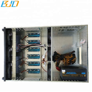 Montado 4U 6 GPU Bitcoin minería Rig con 6 unids bandas y <span class=keywords><strong>1650</strong></span> W ATX minería PSU - Product Image 2