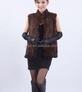 YR691 Women Hand Mad Fur Gilet Natural <strong>Mink</strong> Fur Sleeveless <strong>Vest</strong>