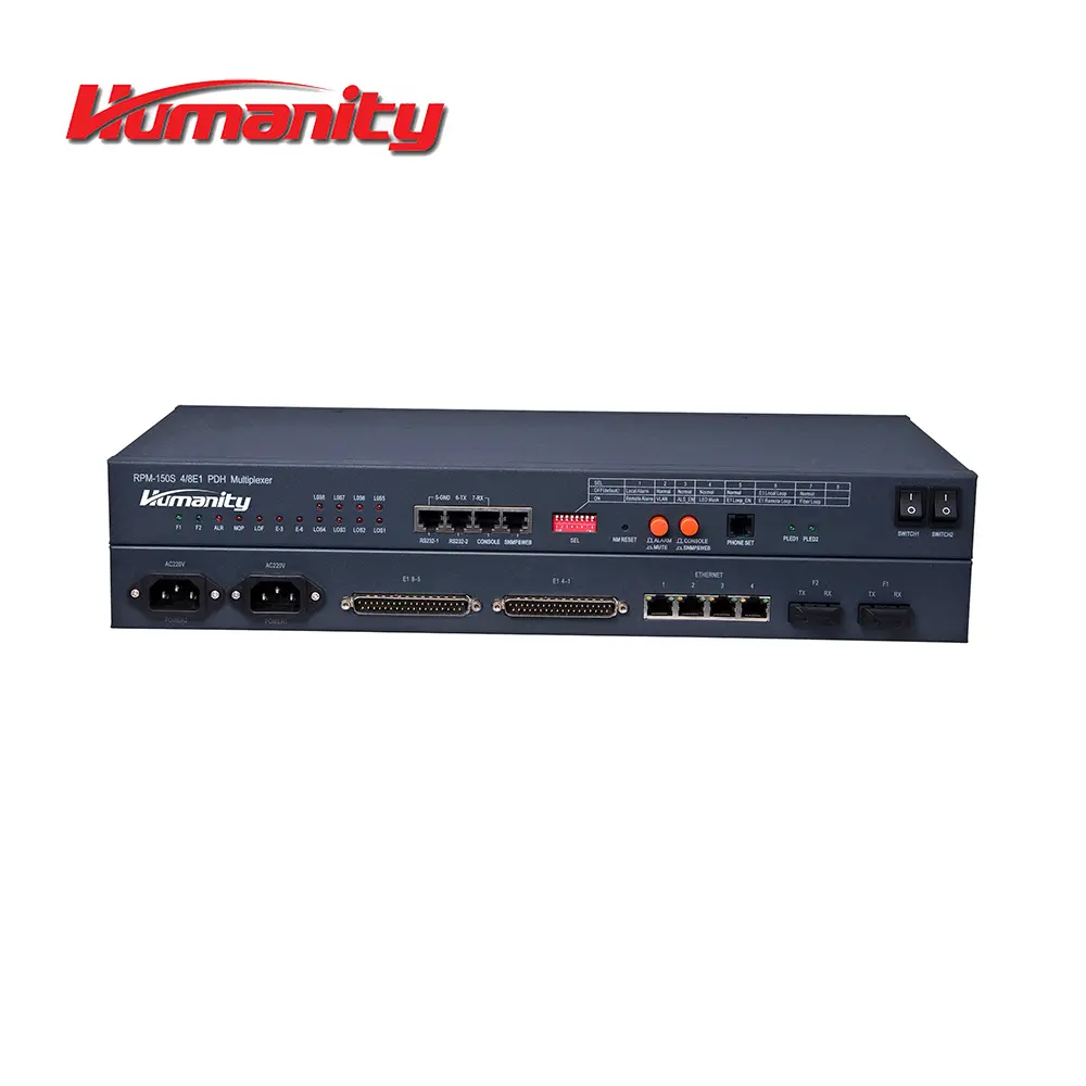 Humanity RPM-150S8ET E1 PDH multiplexer for 8E1 and Ethernet over fiber solution