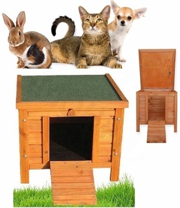 Abri en <span class=keywords><strong>bois</strong></span> pour chat, chien, <span class=keywords><strong>lapin</strong></span>, petit animal, lit pour animaux de compagnie, niche, enclos, maison de jardin extérieure - Product Image 2