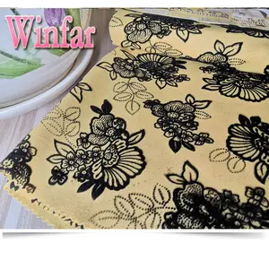 Winfar Textile New Product Soft Knit Polyester Stretchy DTY Scuba Print Flock Fabric