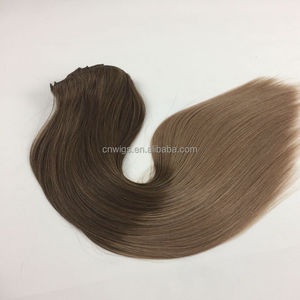Extensiones de Cabello Humano Remy 100% Doble Extracción Castaño 200 Gramos 7 Piezas, Juego de 8 Piezas con Clip Gris Rubio 300g 1 Set - Product Image 2