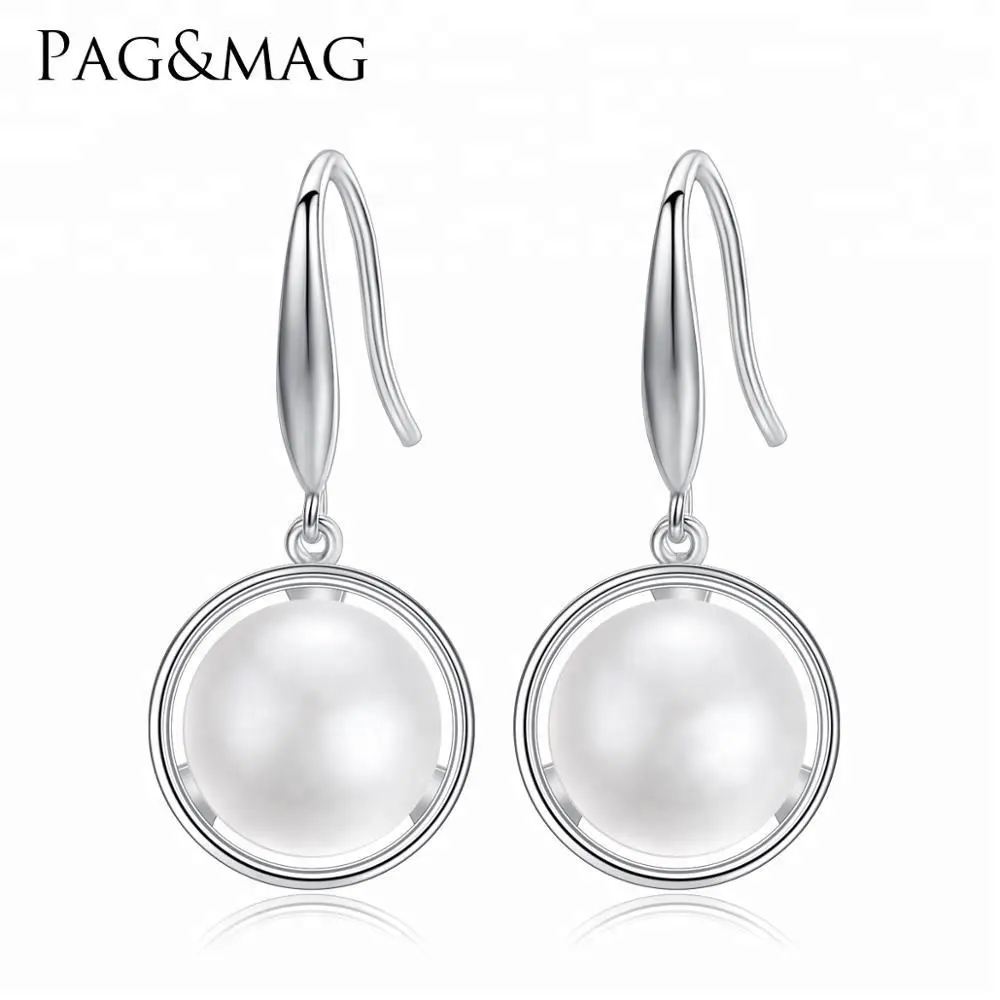 Mtepag & MAG — boucles d'oreilles en argent Sterling 925, boucles d'oreilles avec perles d'eau douce naturelles