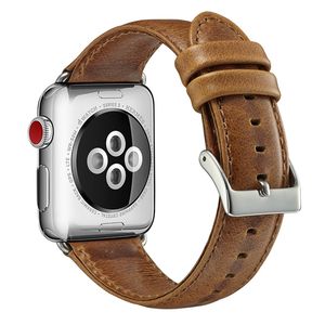 Bracelet en cuir à grain <span class=keywords><strong>de</strong></span> cheval fou pour bracelet apple watch - Product Image 4