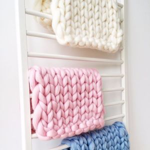 Couvertures tricotées pour nouveau-né, épaisses et tricotées, en <span class=keywords><strong>laine</strong></span> mérinos, 8 pièces - Product Image 6