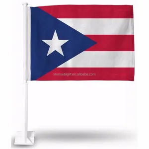 Günstige Großhandel Puerto Rico Auto Flagge