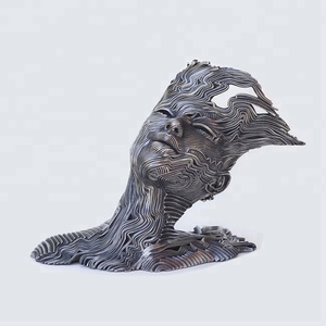<span class=keywords><strong>Sculpture</strong></span> de <span class=keywords><strong>visage</strong></span> en métal abstraite, accessoire de sexe corporel, décoration urbaine, en acier inoxydable, à vendre - Product Image 5