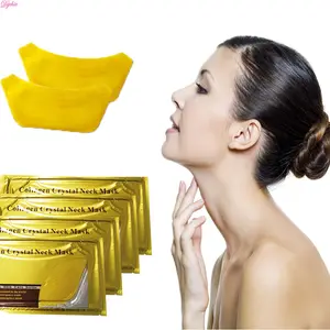 señoras cuello máscara Suppliers-Cómodo Anti arrugas cuello de belleza Productos cosméticos 24k oro hidratante de cristal colágeno Anti-arrugas cuello máscara