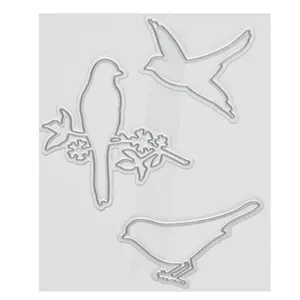 3pcs diy lovely birds embossing cutting carbon steel scrapbooking