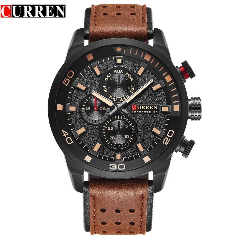 CURREN marka en yeni moda casual kuvars kol saati erkekler deri relojes deri kayış kuvars su dayanıklı 30m 8250 saatler