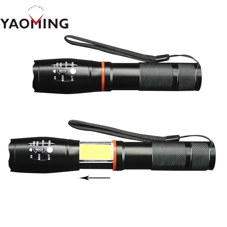 Zoom XML-T6 LED AAA Flashlight Adjustable Focus led flashlight rechargeable Strong magnet cob led flashlight