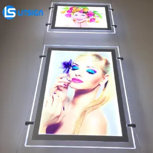 Moldura acrílica de led transparente, moldura de fotos inovadora com display de led