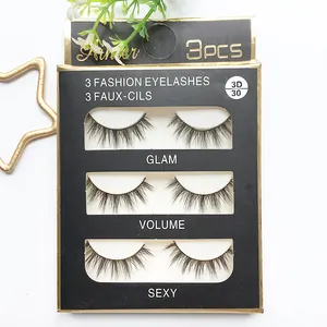 3pairs silk eyelashes handmade full strip lashes thick false eyelashes makeup soft silk eye lashes 3d mink silk eyelashes