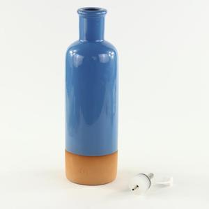 Bella Bottiglia Blu per Olio d'Oliva <span class=keywords><strong>in</strong></span> Terracotta Smaltata per la Cucina - Product Image 5