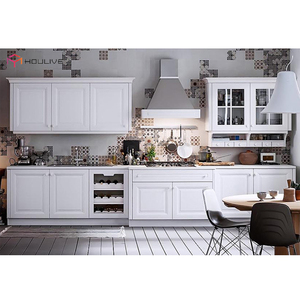 Modern <strong>White</strong> MDF PVC <strong>Kitchen</strong> Cabinets with Faucet Sink <strong>Accessories</strong> Durable Quality Customized Design and Produce From Factory - Product Image 4