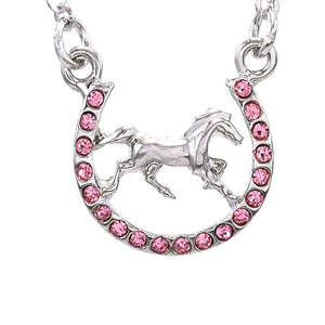 Moda Metal Rosa cristal caballo <span class=keywords><strong>Mustang</strong></span> Pony herradura collares Animal joyería personalizada - Product Image 5