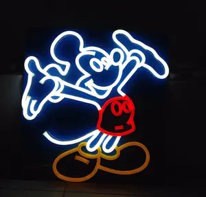 Logotipo personalizado do sinal de led neon para mickey mouse por led neon flexível-fábrica de 7 anos, dropshipping