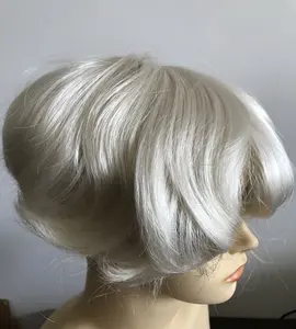 Hete Verkoop Qingdao Leverancier Witte Kleur Japanse Synthetische Haarprothese Stukken Kant Front Toupetje Voor Kale Mannen