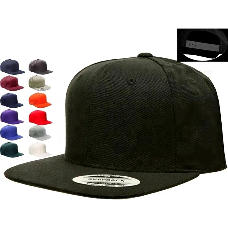 Wholesale flat brim snapback hats with custom logo