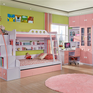 Vente chaude Enfants Ensemble <span class=keywords><strong>Rose</strong></span> En Bois Superposés Lit Ensemble - Product Image 2