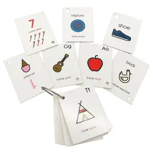 Baskılı özelleştirilmiş çocuk eğitici kart stok kağıt Flash kart öğrenme kartları