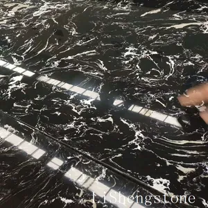 Nieuwe Kunstmatige 20mm Black Sparkle Crystal Quartz Corians Werkbladen