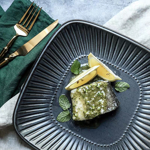 Nórdicos <span class=keywords><strong>horno</strong></span> platos de postre de cerámica Rectangular plato de filete frutas pastel bandeja - Product Image 4