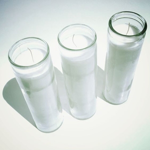 DIY เทียนสวดมนต์5ถึง7วันสีขาว Sanctuary เทียน3แพ็ค,แก้วใส,ขี้ผึ้งพาราฟิน - Product Image 1