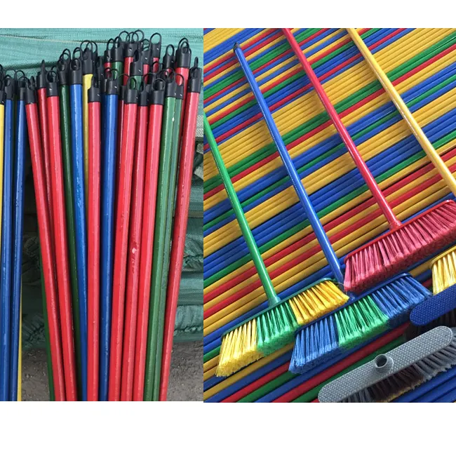 Low price products cheap custom wooden broom stick broom handle cleaning supplies