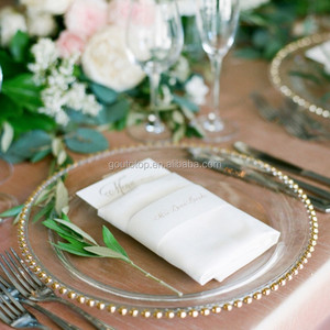 Pas cher en vrac hôtel En Gros De Mariage <span class=keywords><strong>Or</strong></span> Argent clair steak Assiette de Verre de mariage - Product Image 1