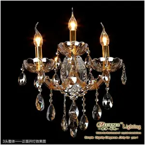 Egyptian Chandelier Crystal Wall Light Candle Lamp, Chandelier Wall Mounted Lamp Decorative Wall Lamp