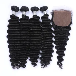 Factory Sale May Queen Raw Hair Vendors Unprocessed Virgin Deep Wave Human Hair Extensions Human Hair Bundles